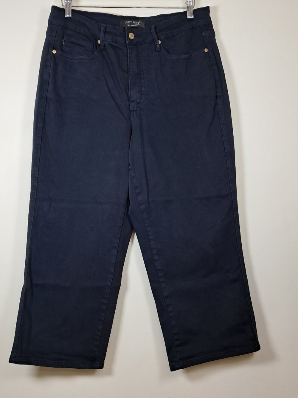 Judy Blue Navy Garment Dyed Wide Leg Crop Jeans 14W